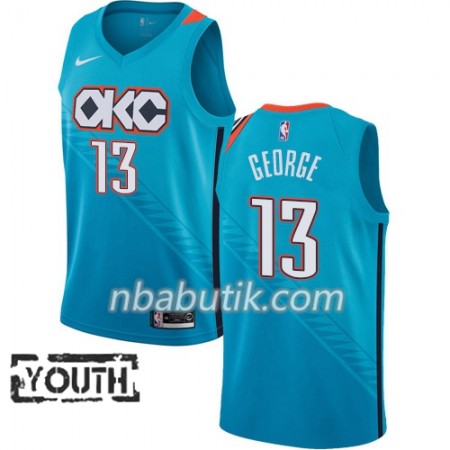 NBA Børn Trøje Oklahoma City Thunder Paul George 13 2018-19 Nike City Edition Blå Swingman